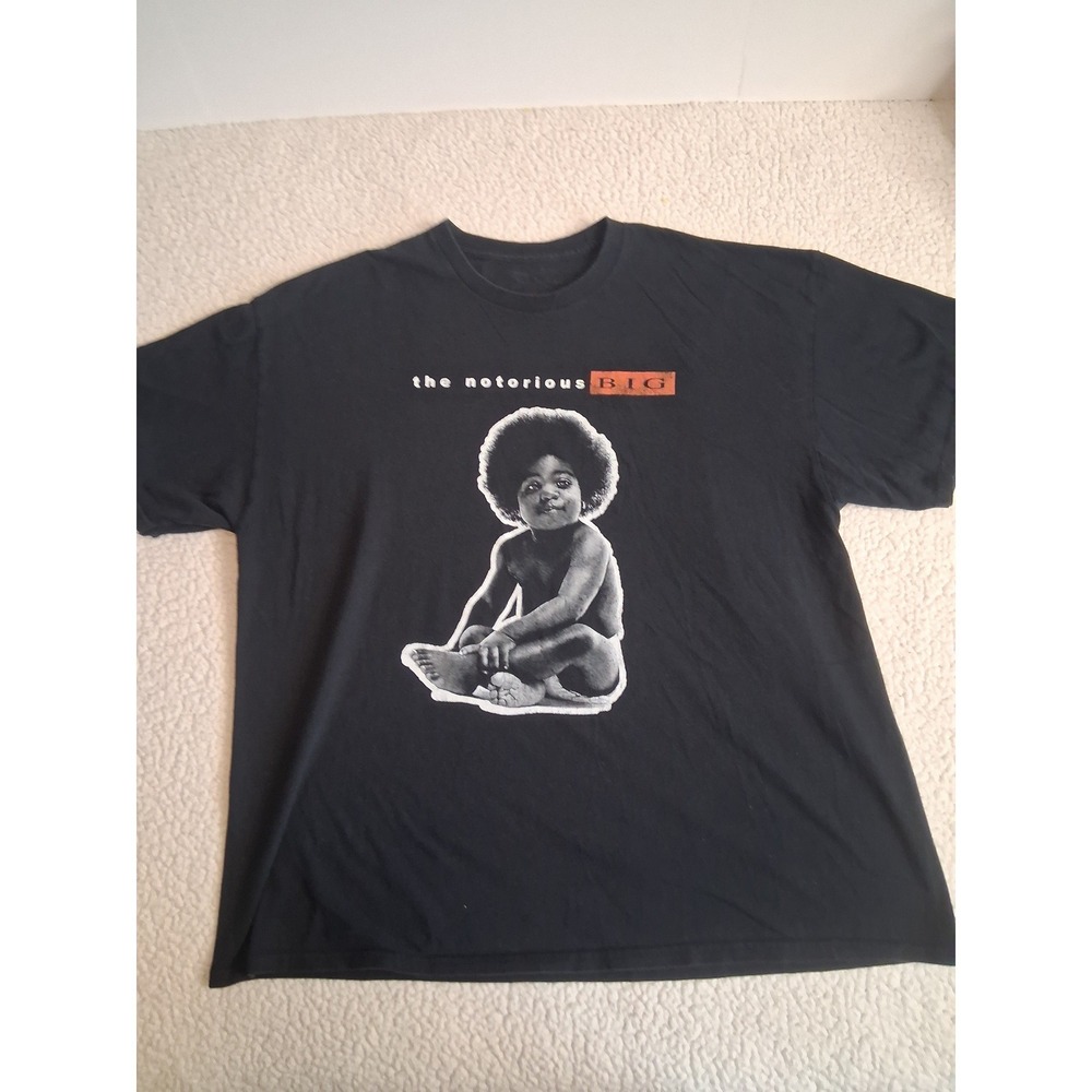 Notorious BIG Biggie Smalls Crown Graphic T-Shirt Mens 2XL Black Hip Hop Rap Tee